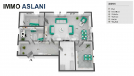 Grundriss - 3-Raum-Wohnung mit Einbauküche, Stadtparkblick & großem Garten in Limbach-Oberfrohna