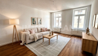 Wohnzimmer_2 - (KI generiert) - Großzügige 3-Raum-Wohnung mit Balkon & Gartenblick – frisch modernisiert auf dem Kaßberg