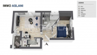 Grundriss - Bezugsfreie 2-Zimmer-Wohnung mit Balkon + Einbauküche im aufstrebenden Leipziger Neulindenau